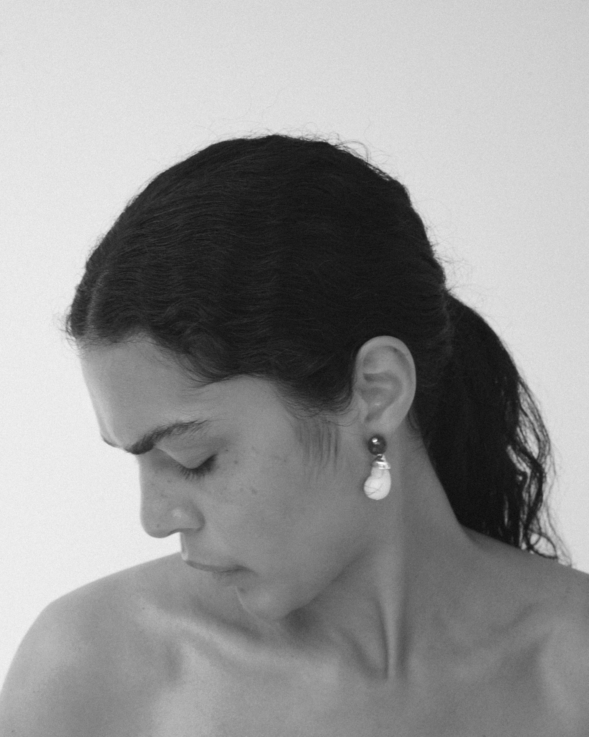 Sterling Silver Agate and Resin Earrings - 2