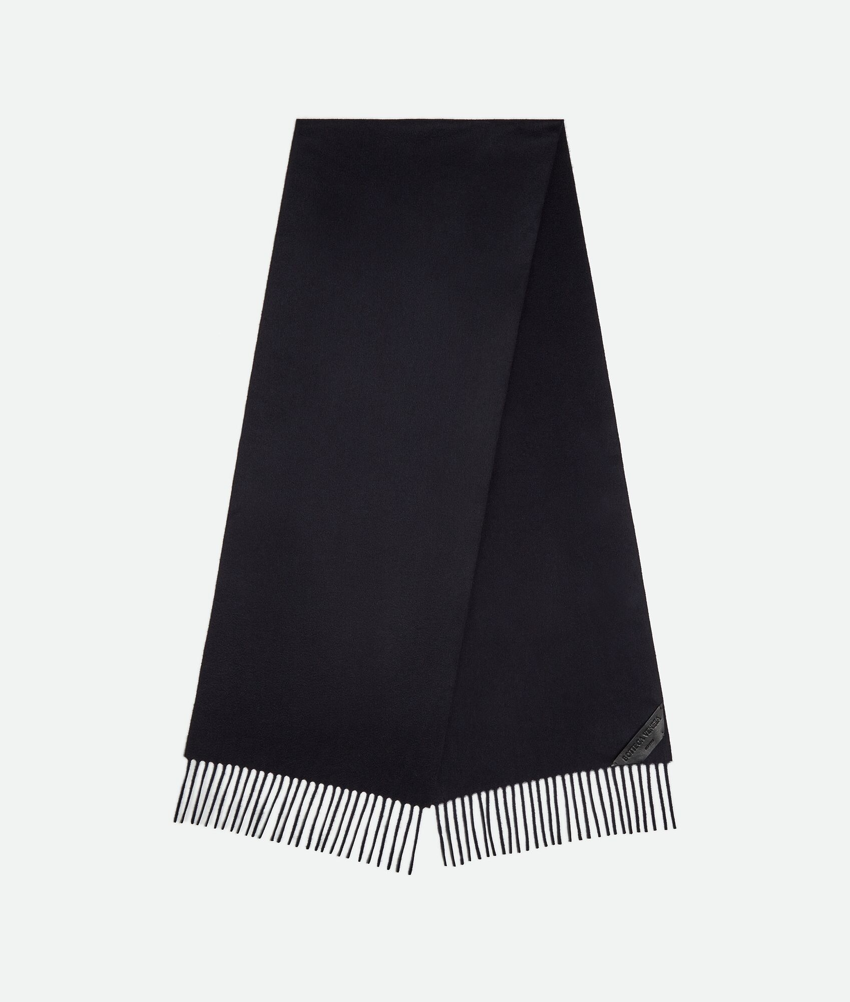 Cashmere Scarf With Bottega Leather Patch - 1
