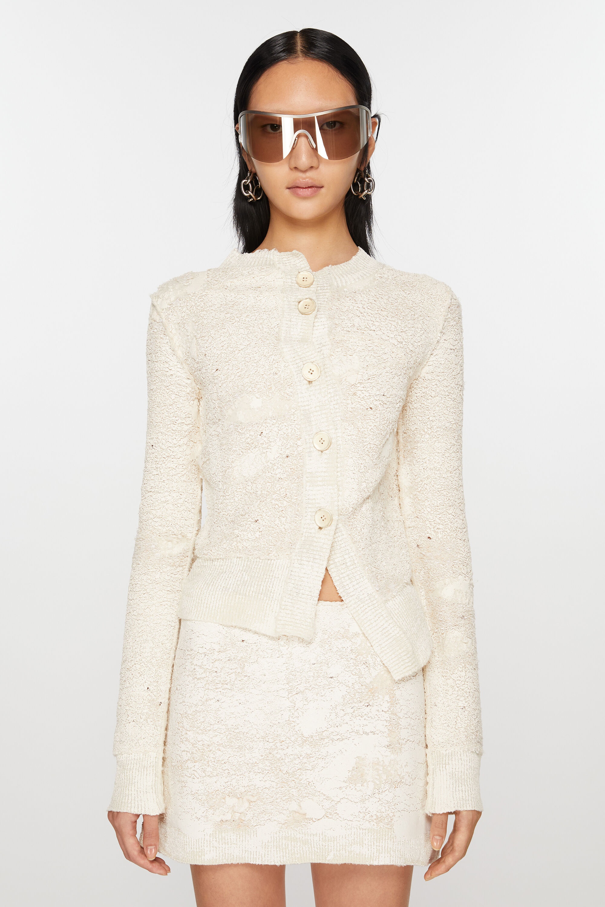 Cardigan asymmetric button-up - Off white - 2