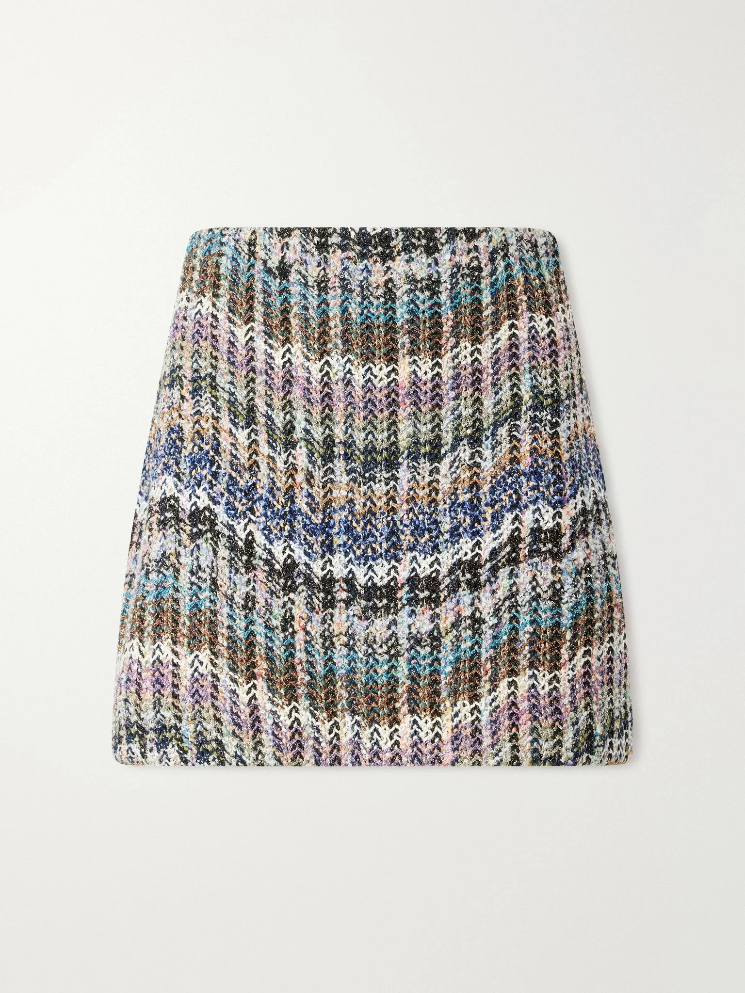 Striped metallic crochet-knit mini skirt Multi - 1