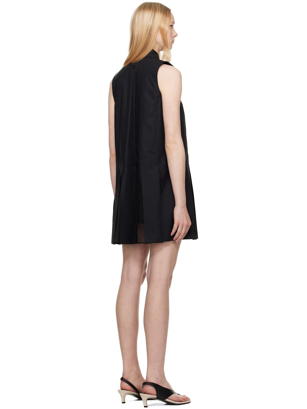 Black Cotton & Silk Shirt Minidress - 3