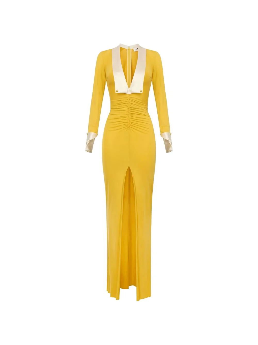 wide-lapels slim-fit maxi dress - 1