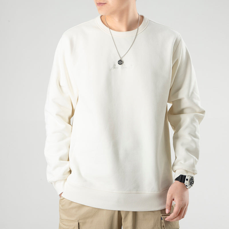 Men's Converse Jack Purcell Athleisure Casual Sports Fleece Round Neck Pullover White 10022516-A01 - 3