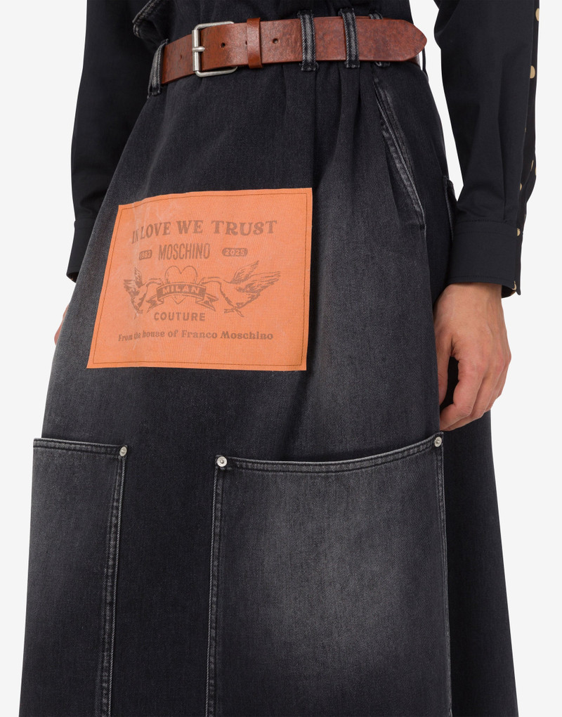 BLACK DENIM SKIRT 4