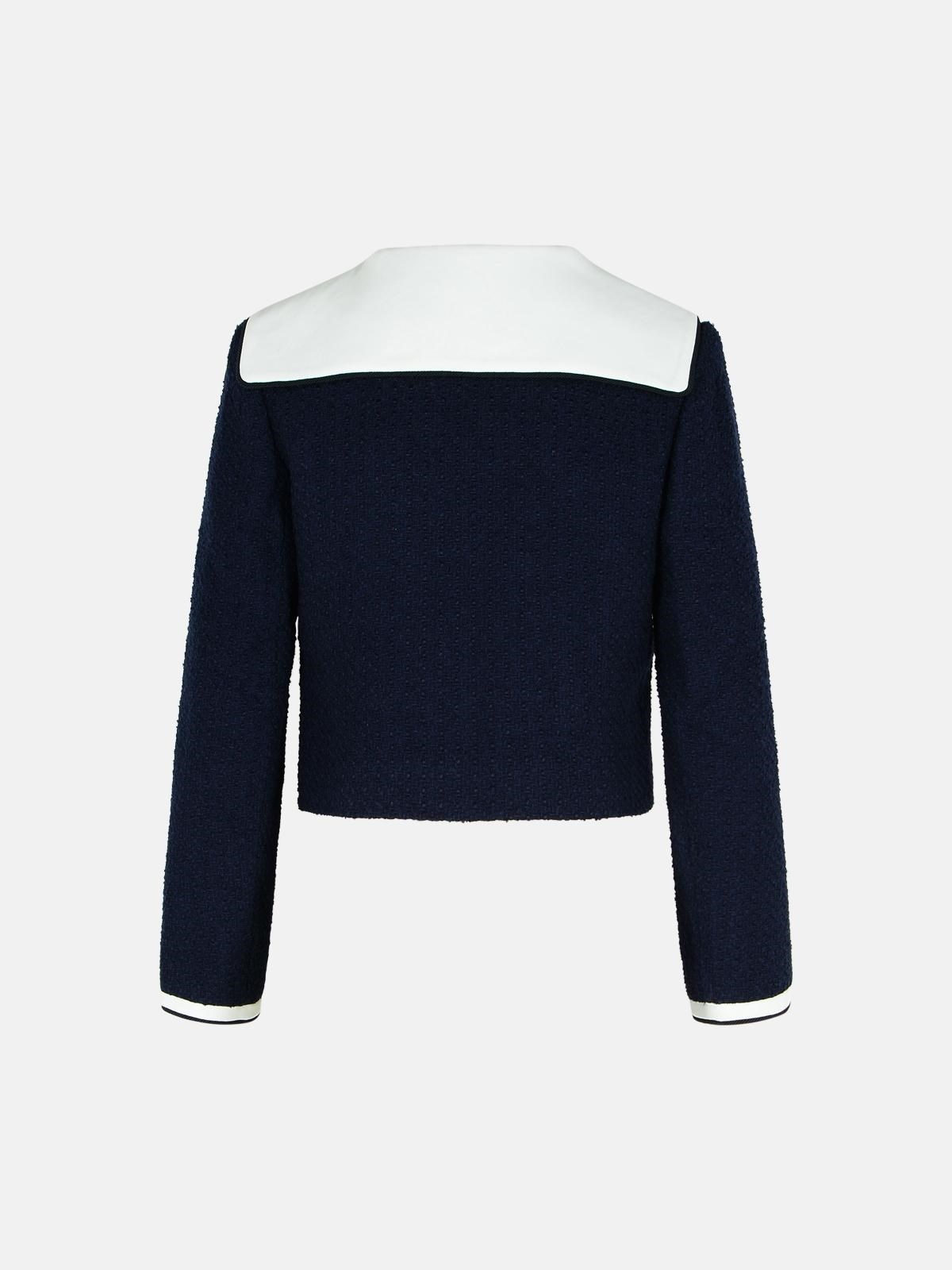 'BOUCLE' BLUE WOOL BLEND JACKET - 3