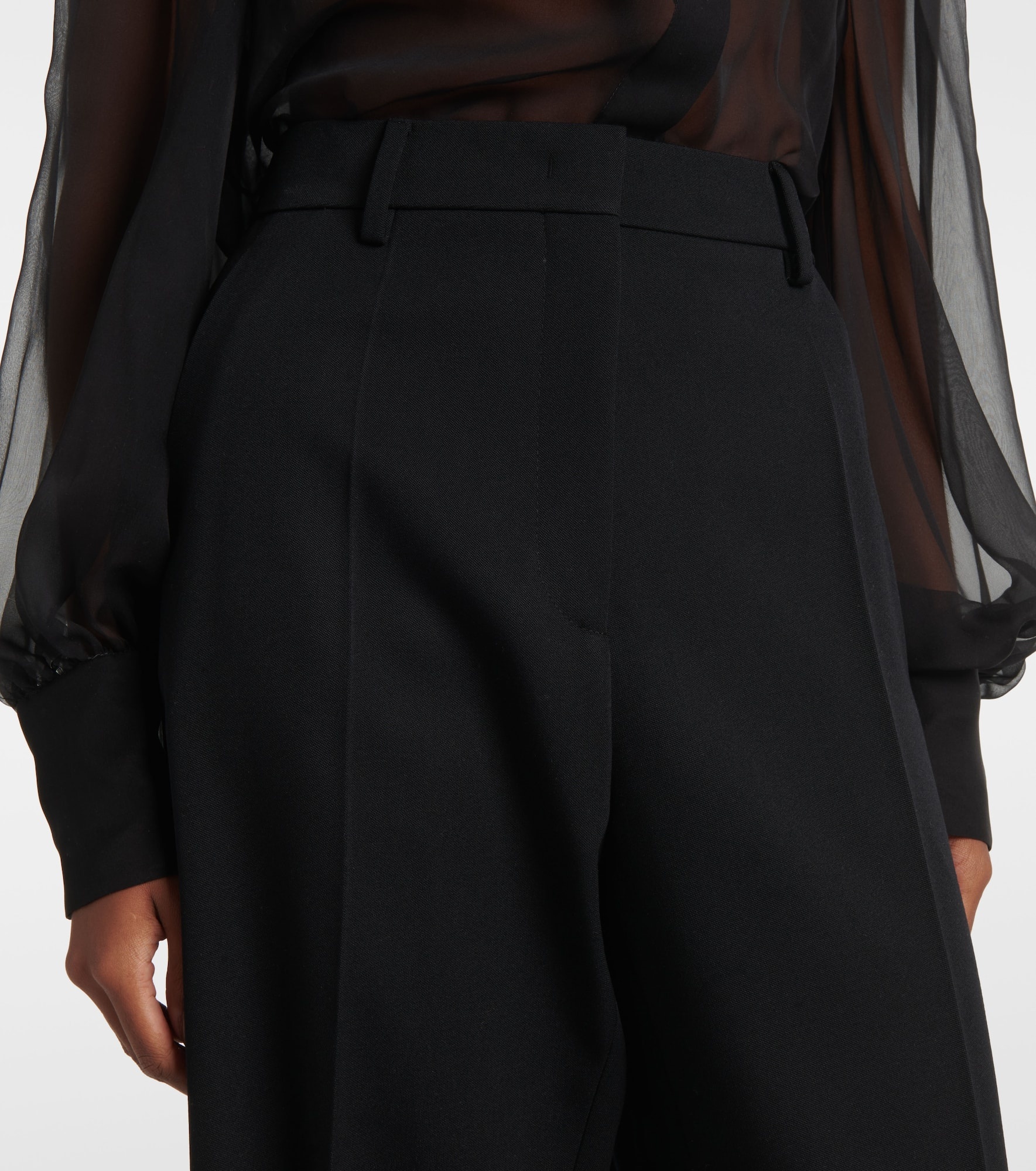 Grisaille virgin wool straight pants - 4