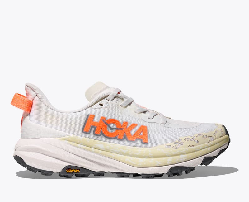 Women's Speedgoat 6 Shoes in White/Neon Tangerine 1