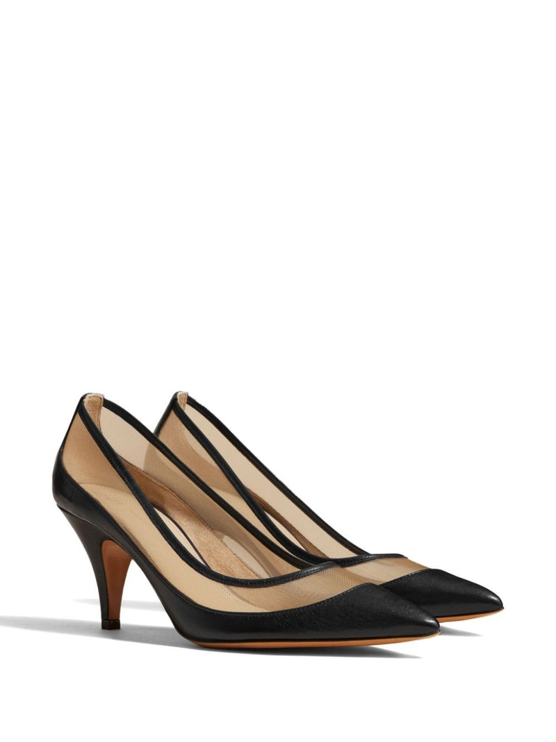 KHAITE The River 75mm mesh-panel leather pumps outlook