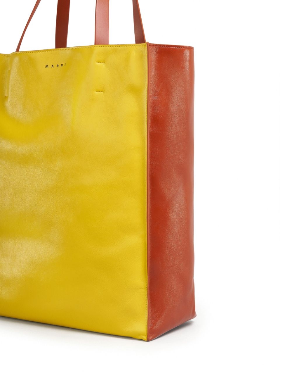 two-tone leather tote bag - 5