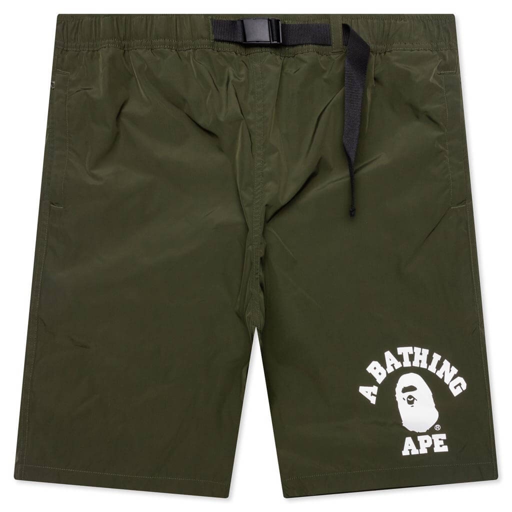 COLLEGE BEACH SHORTS - OLIVE DRAB - 1