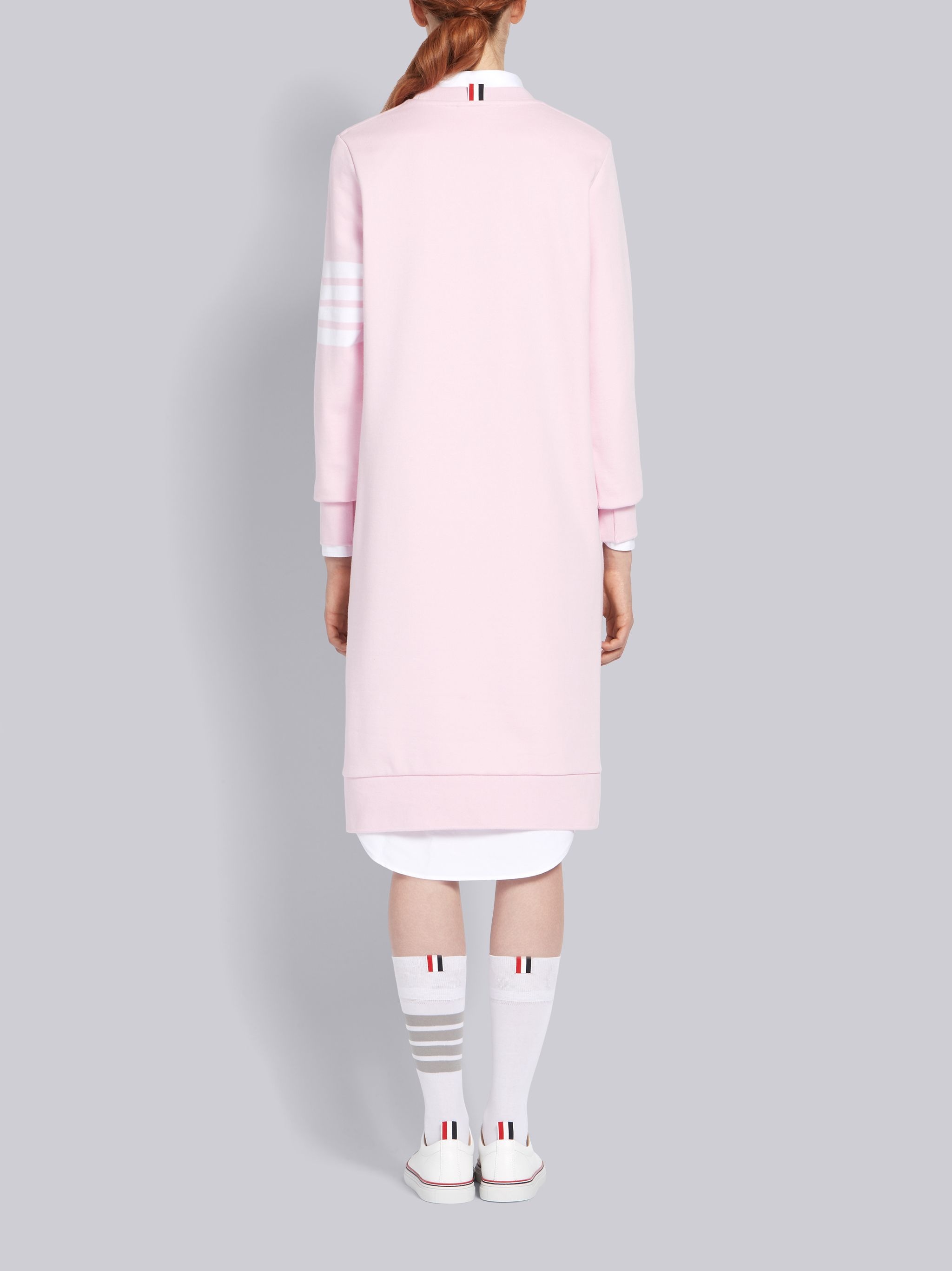 Light Pink Classic Loop Back 4-Bar Sweater Dress - 3