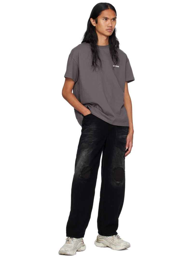 We11done Black Distressed Trousers outlook