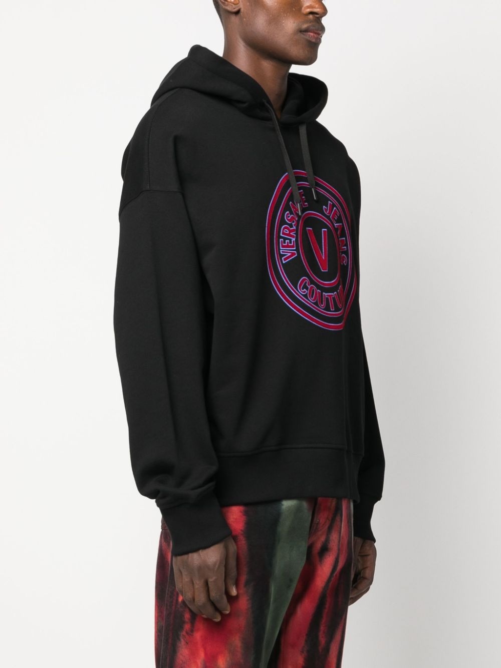 logo-print cotton hoodie - 3