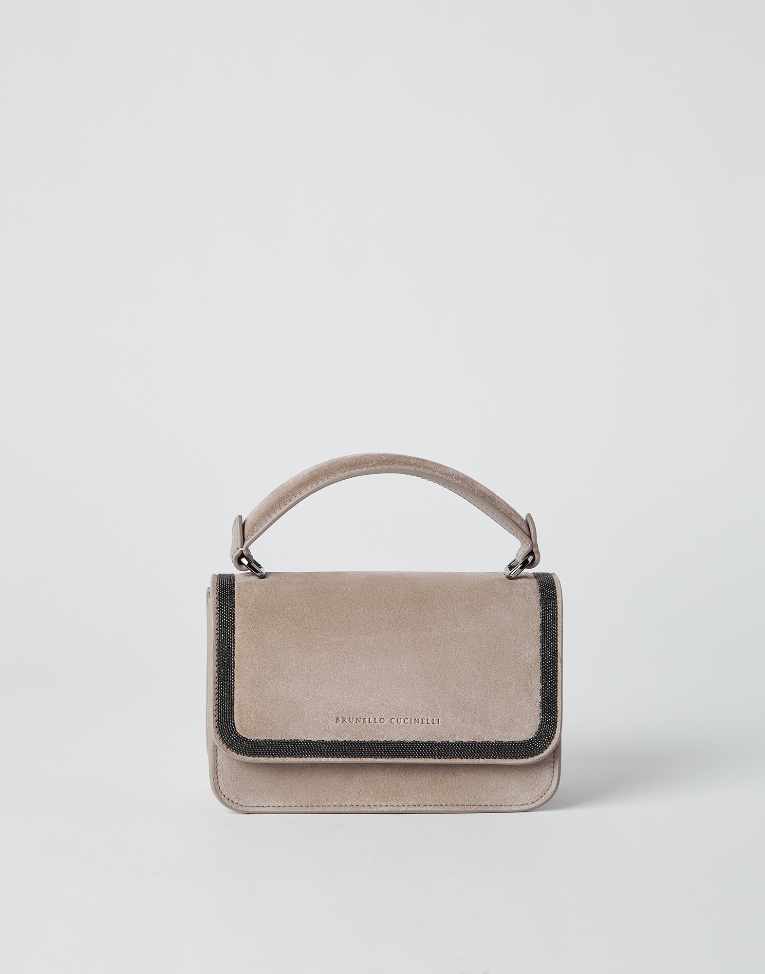 Suede bag with precious contour - 1