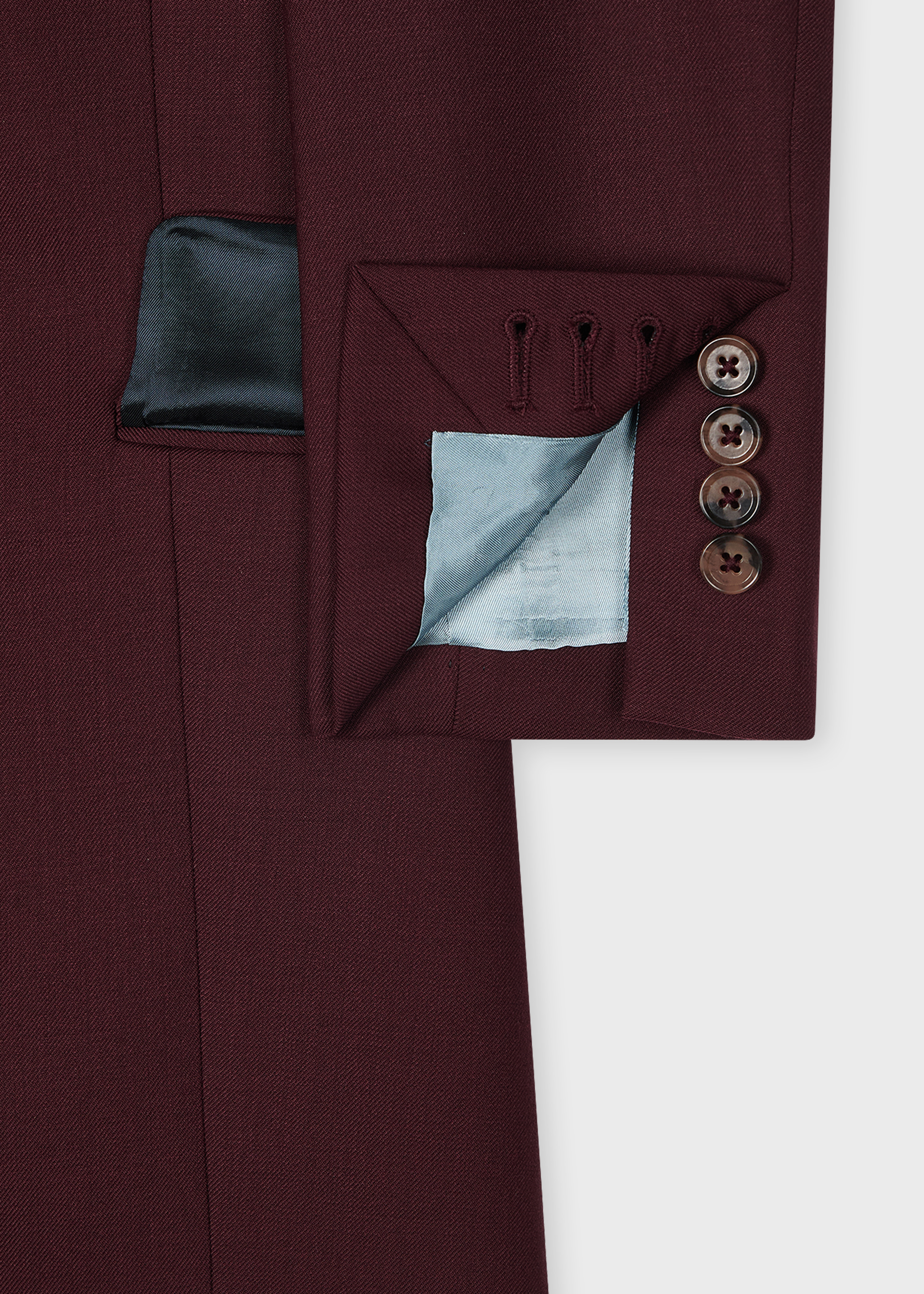 Women's A Suit To Travel In - Burgundy Wool Double Breasted Suit - 3
