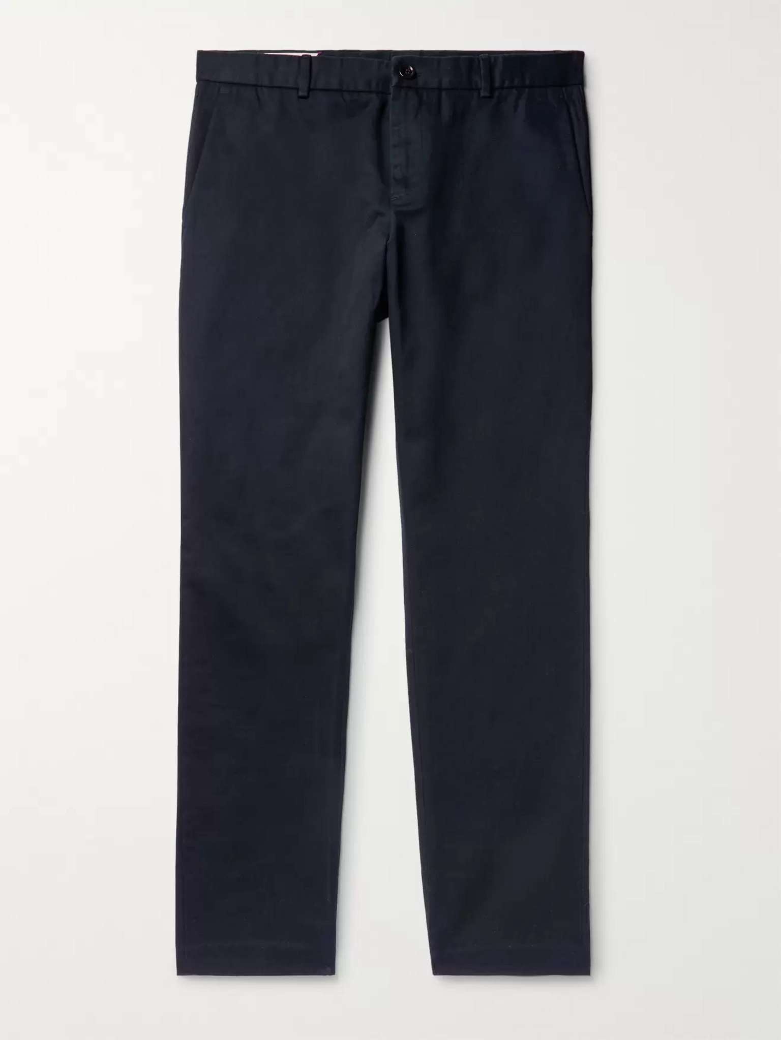 Slim-Fit Logo-Embroidered Cotton-Drill Trousers - 1