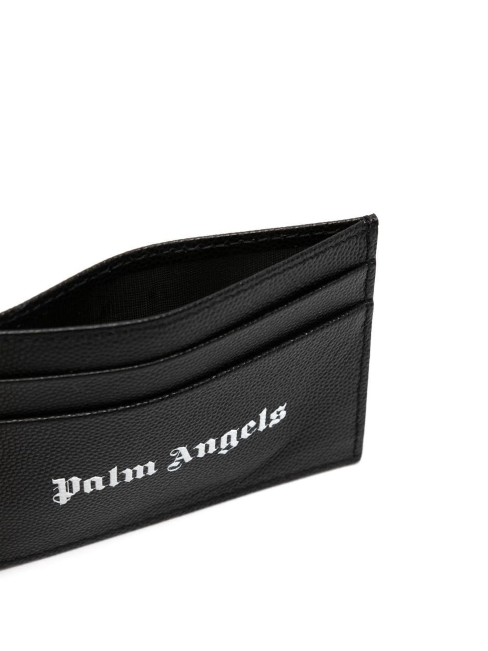 grained logo-print cardholder - 3