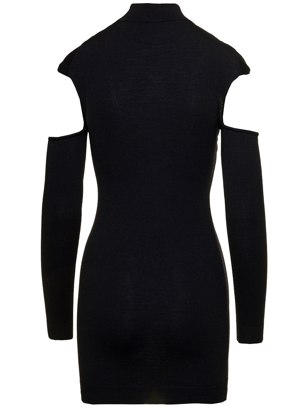 Coperni Women Mini Black Dress With Mock Neck And Twisted Cut-Out In Wool Woman - 2