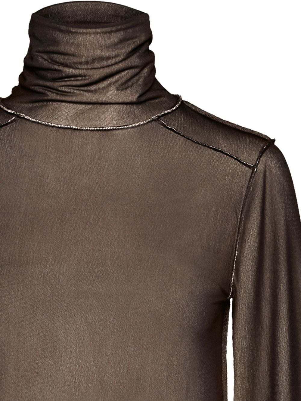 sheer long-sleeve jersey bodysuit - 2