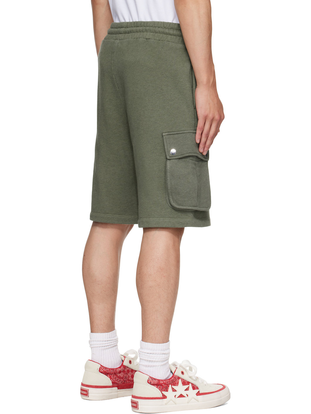 Khaki 'AMIRI' Stencil Cargo Shorts - 3