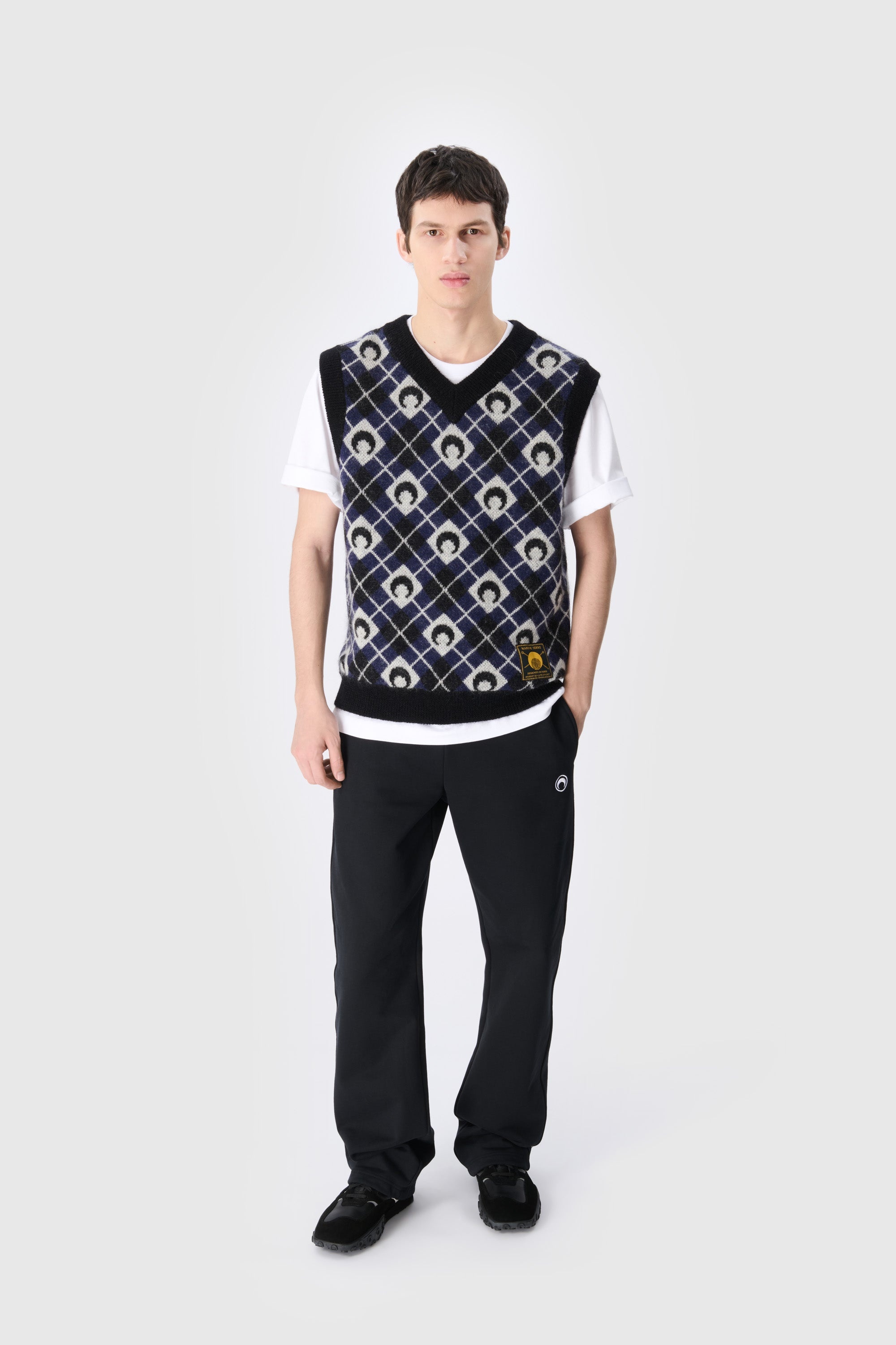 Moon Argyle Knit Vest - 2