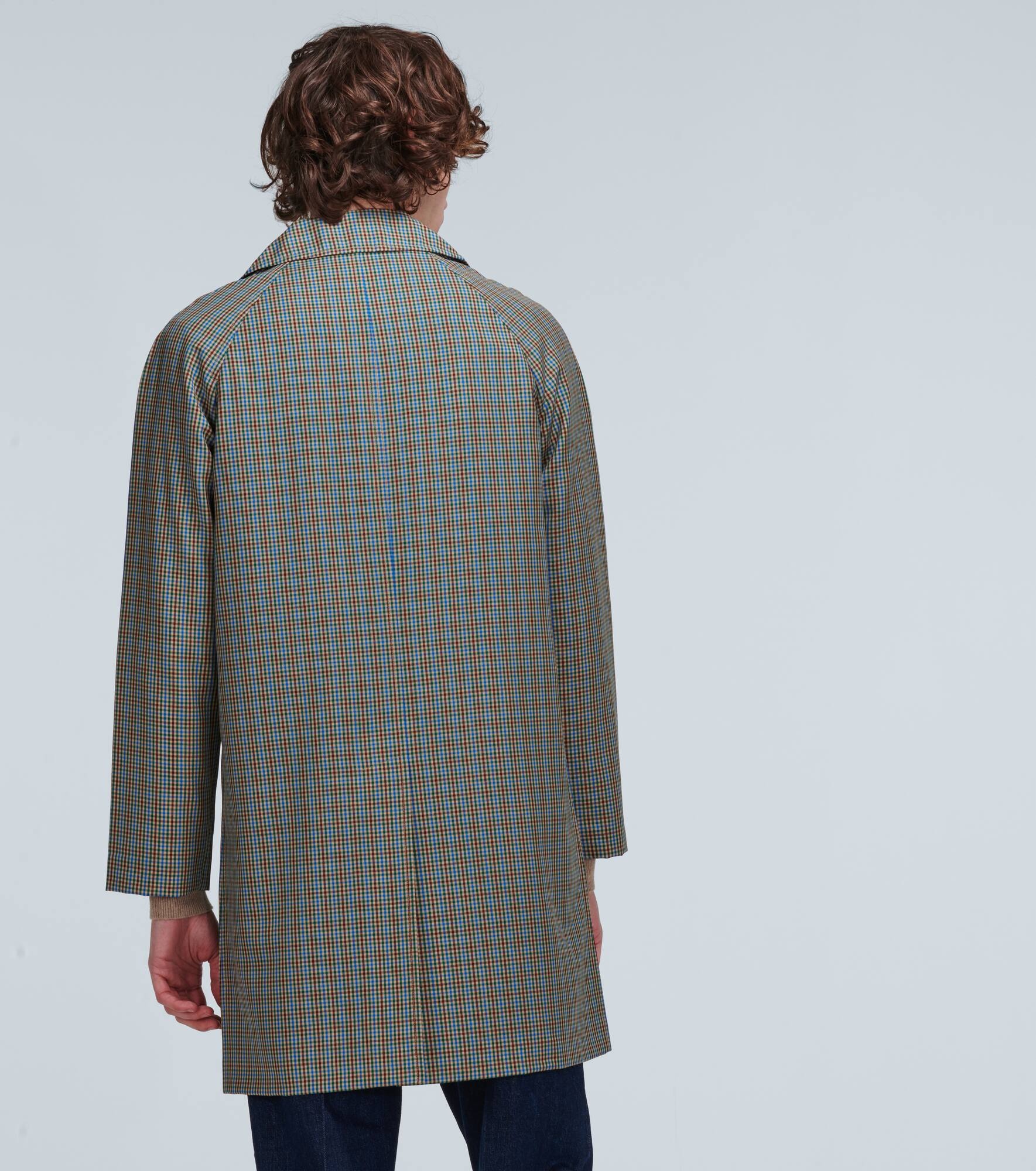 Checked trench coat - 4
