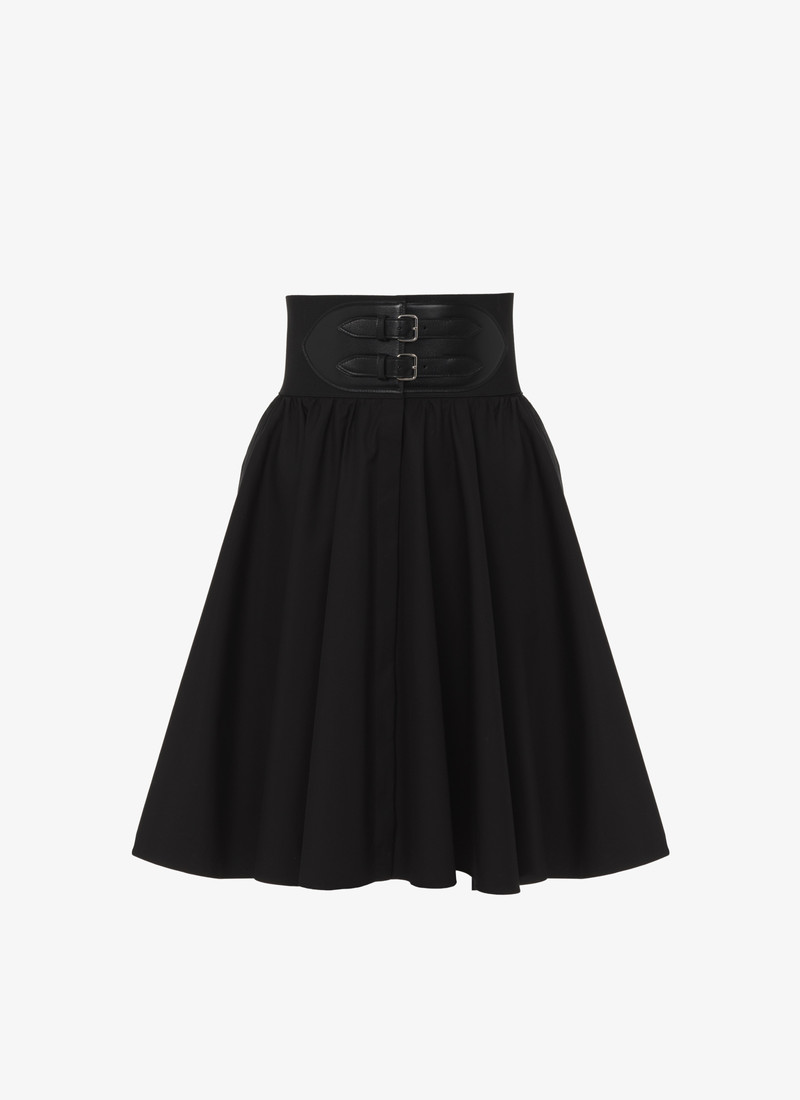 BELTED JAPANESE POPLIN SKIRT - 1