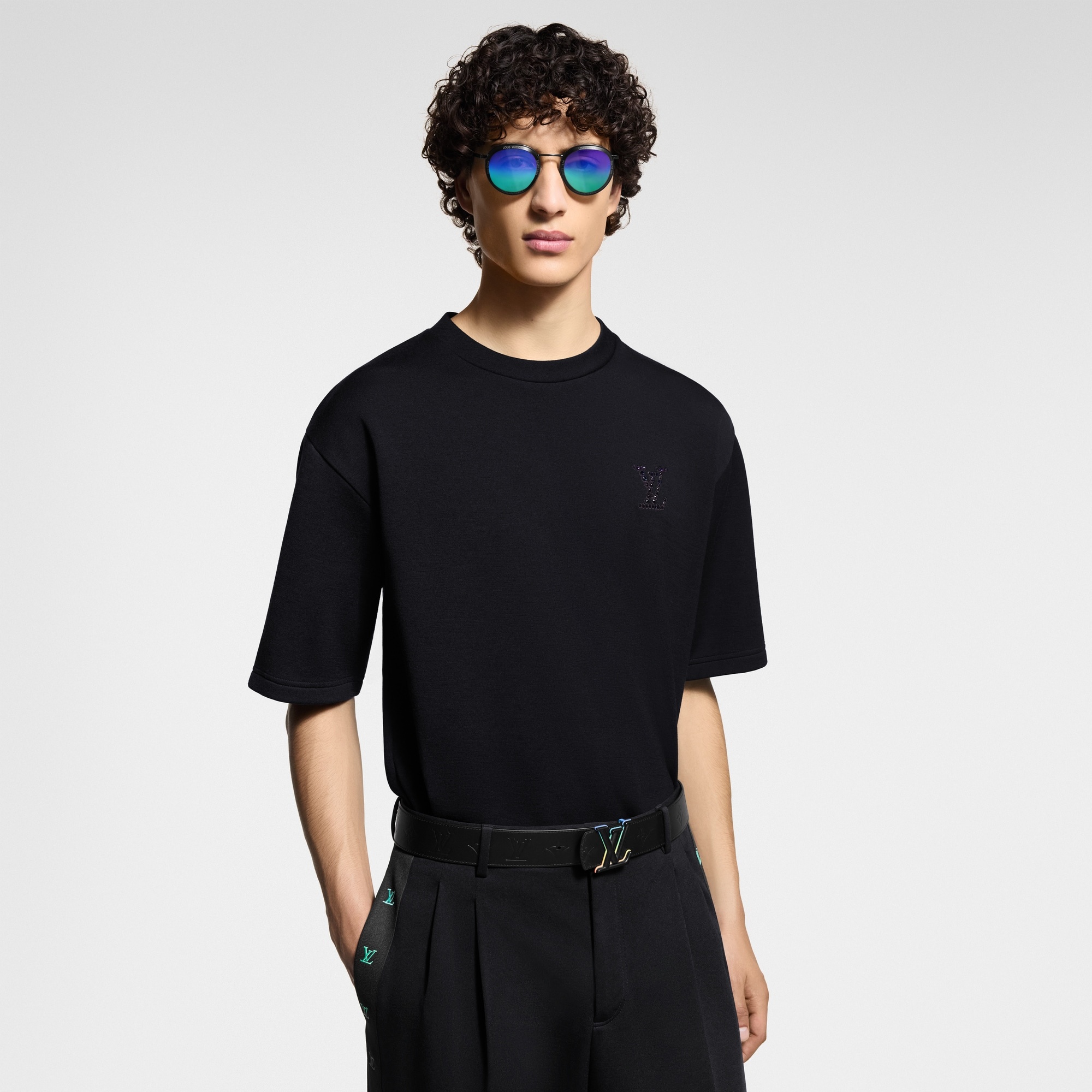LV Embellished Jersey T-Shirt - 2