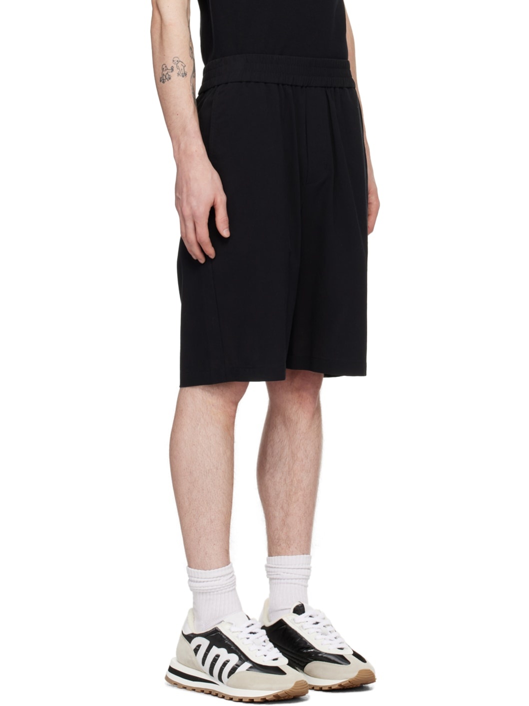 Black Elasticized Shorts - 2