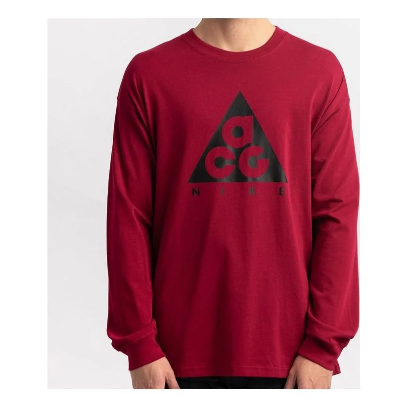 Men's Nike Acg Long Sleeves Rose Red T-Shirt BQ3457-620 - 1