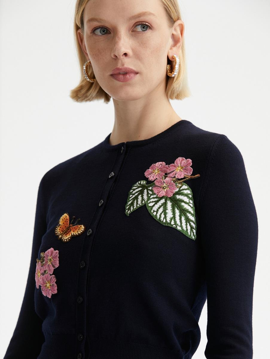 MIXED BOTANICAL THREADWORK CARDIGAN - 4