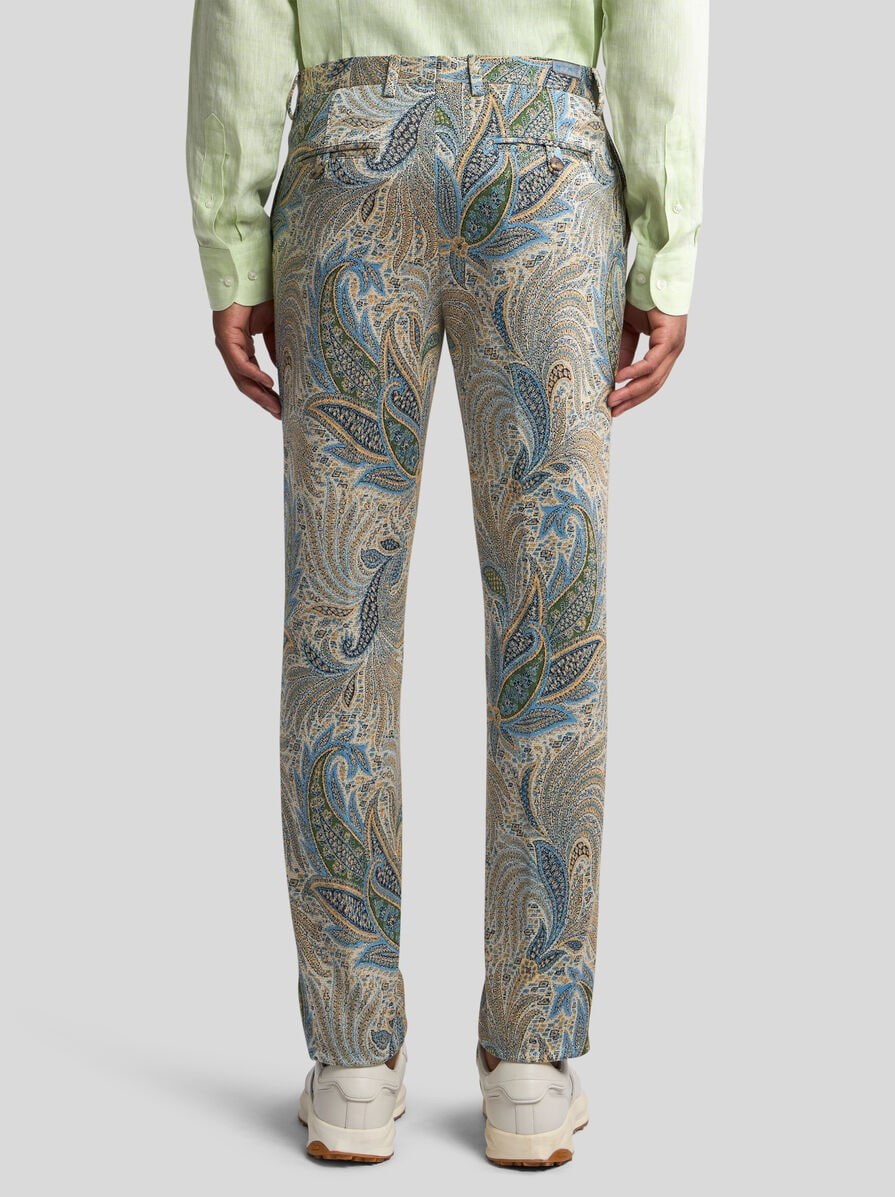 TAILORED FOLIAGE-DESIGN TROUSERS - 5