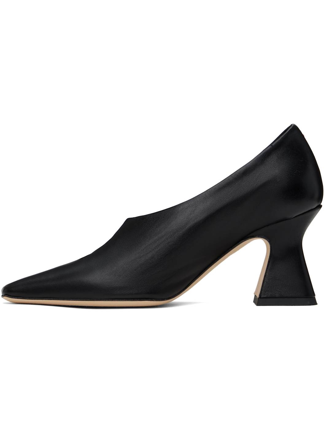 Black Nova Nappa Leather Heels - 3