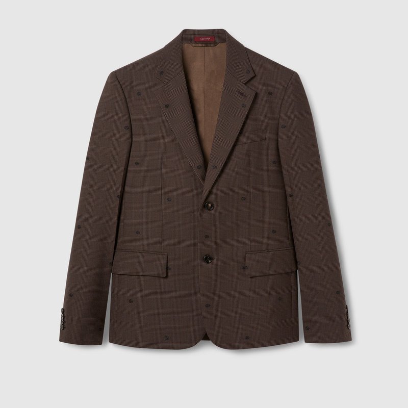 GG houndstooth wool jacquard jacket 1