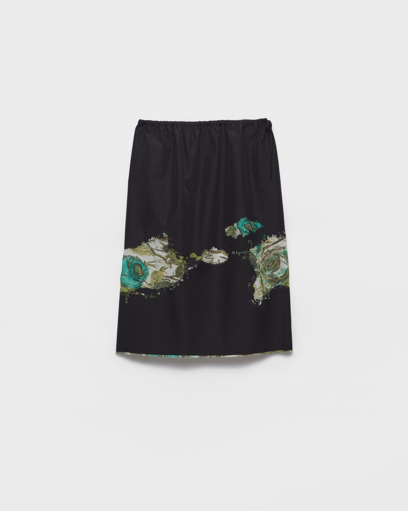 Devoré poplin midi-skirt 1