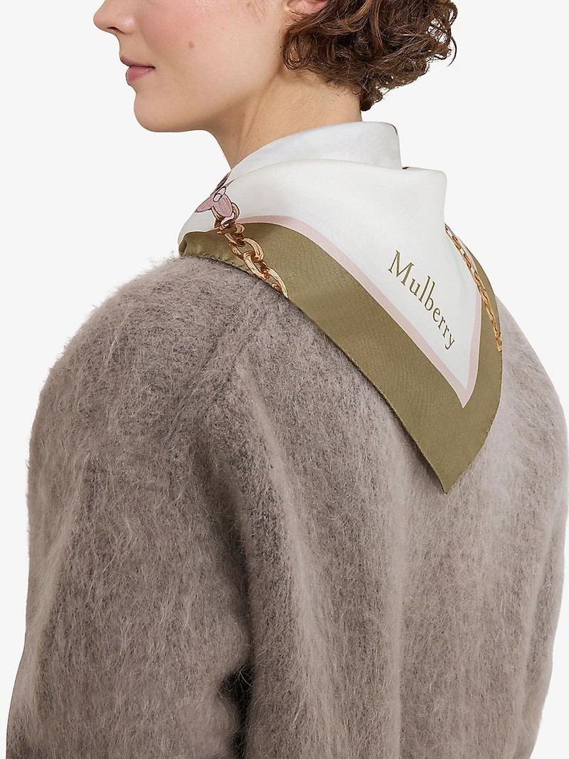 Mulberry Lana Bag and Chains Square Silk-Twill Scarf outlook