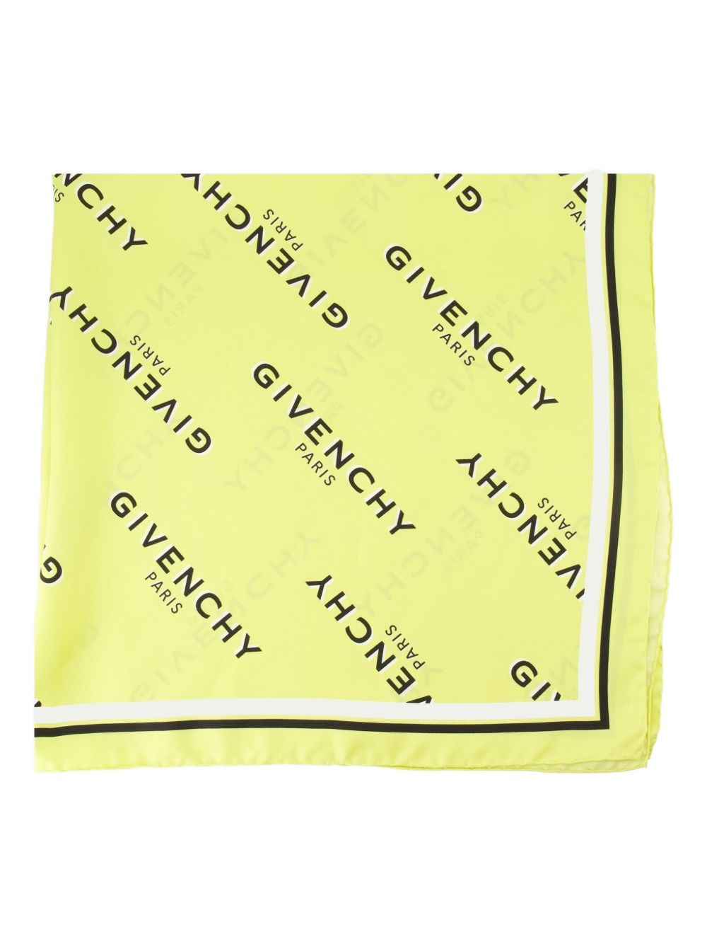 logo-print silk scarf - 4