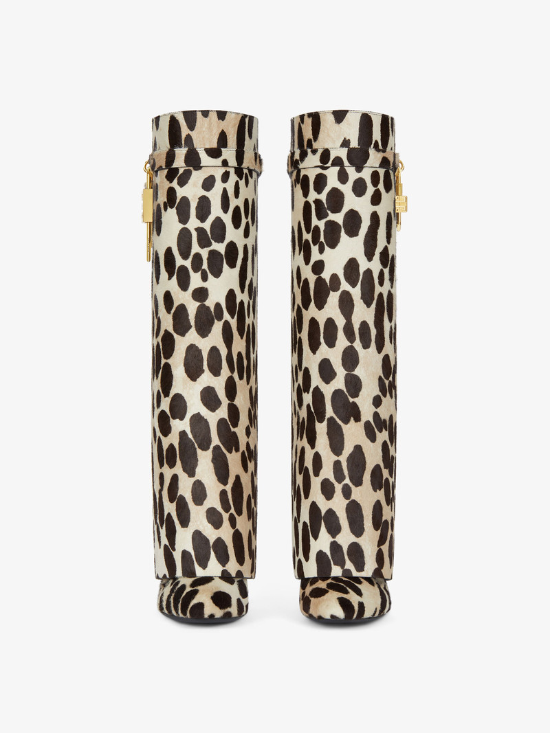 Givenchy SHARK LOCK STILETTO BOOTS IN PONY WITH LEOPARD PRINT outlook