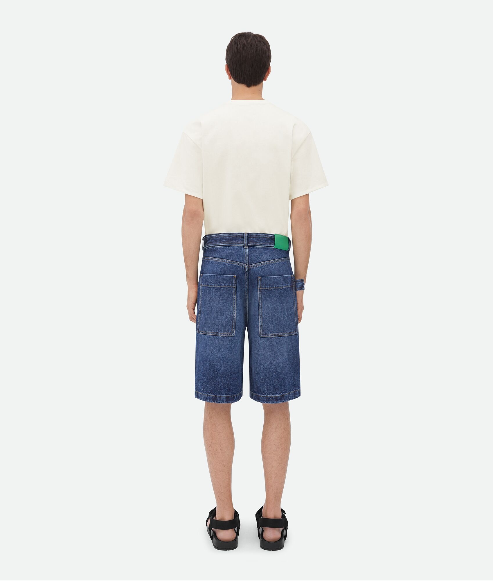 Belted Denim Shorts - 3
