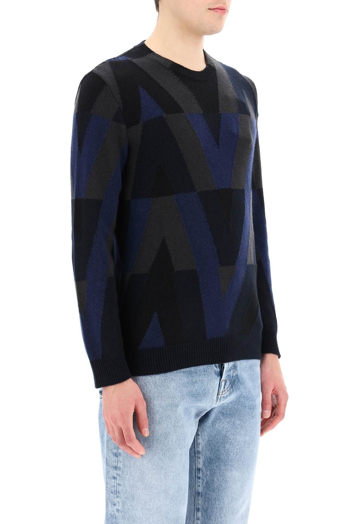 OPTICAL VALENTINO WOOL SWEATER - 3