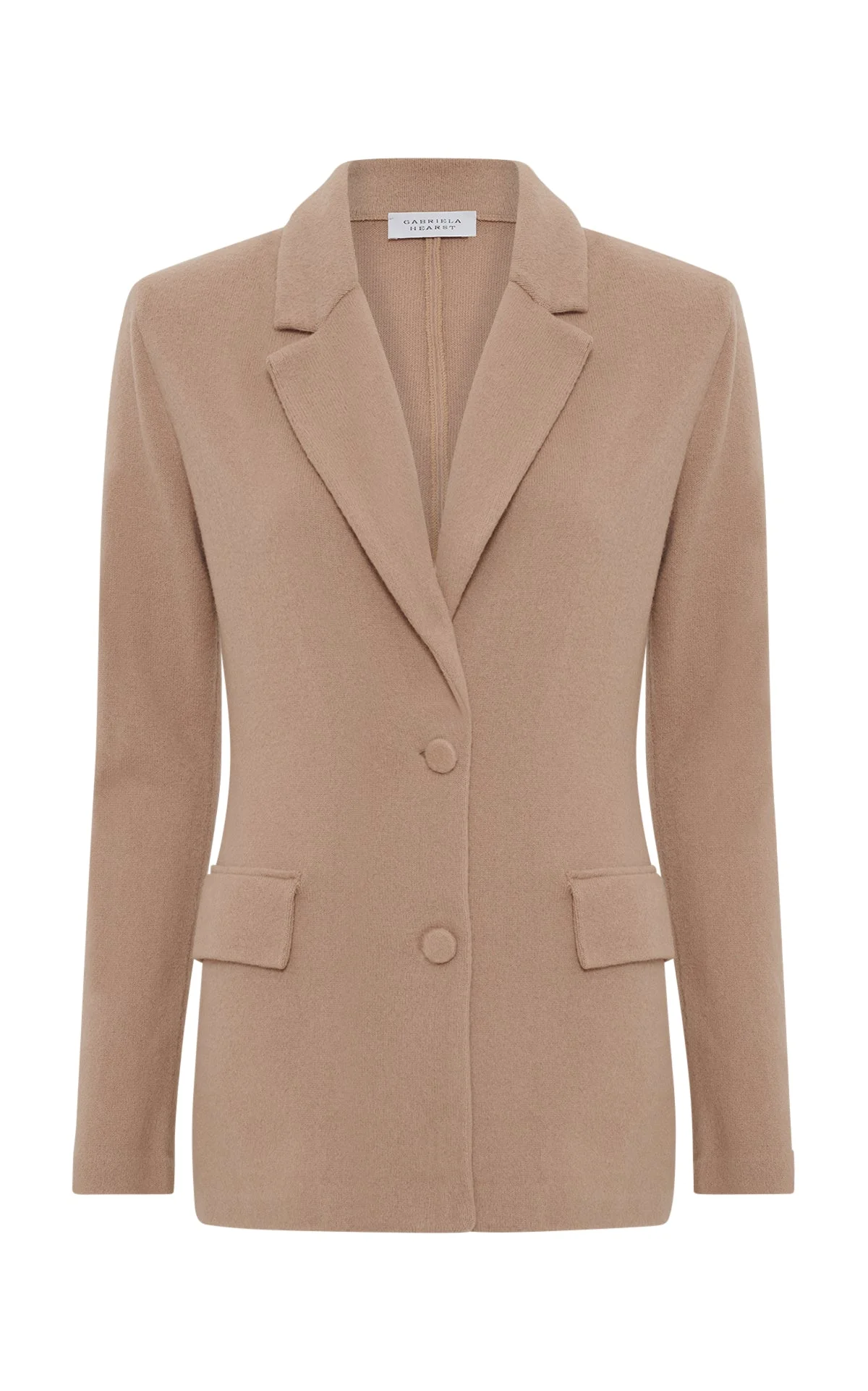 Zander Knit Jacket in Camel Brushed Cashmere - 1