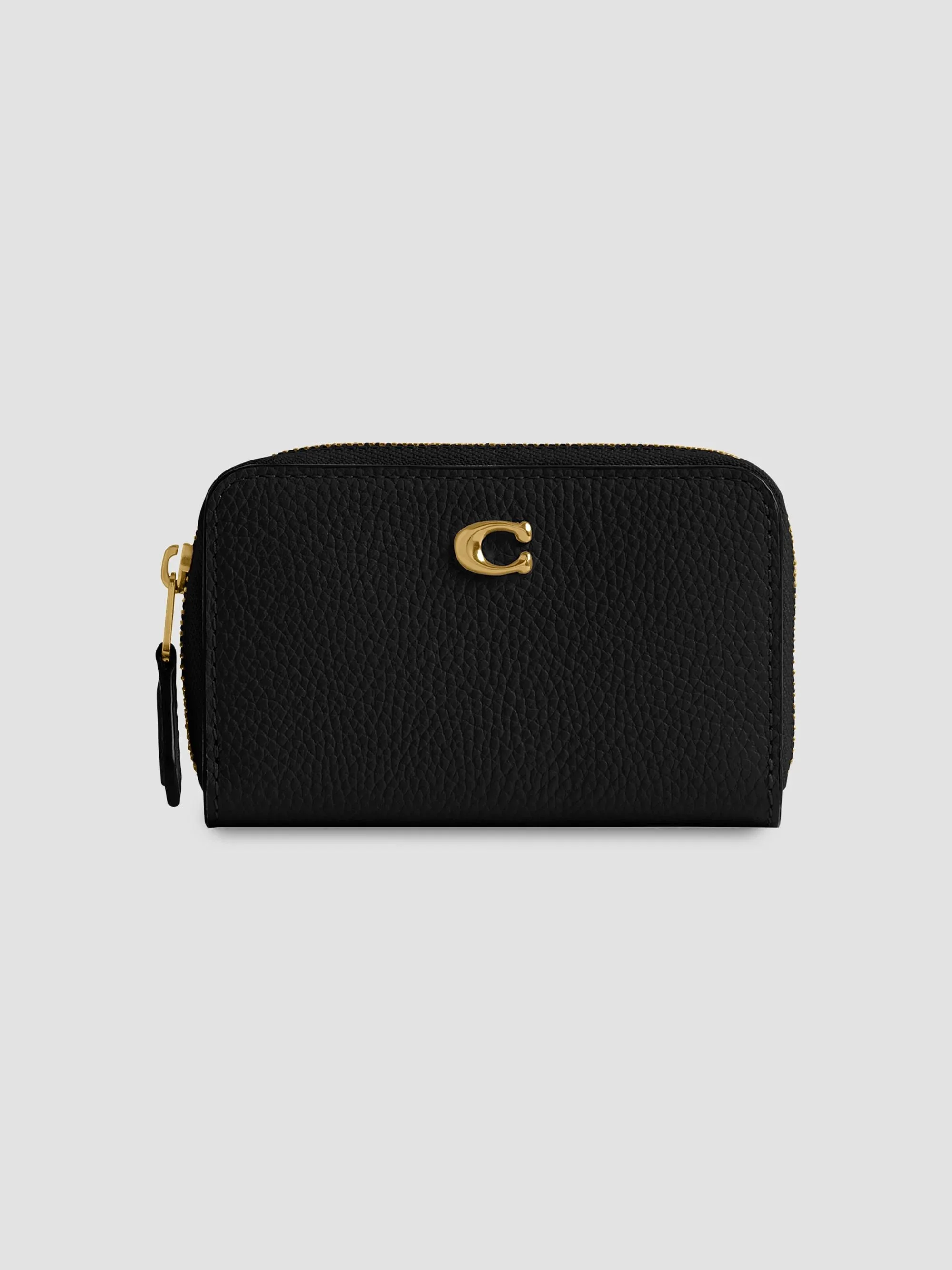Women's Small Leather Card Case - Black - 1