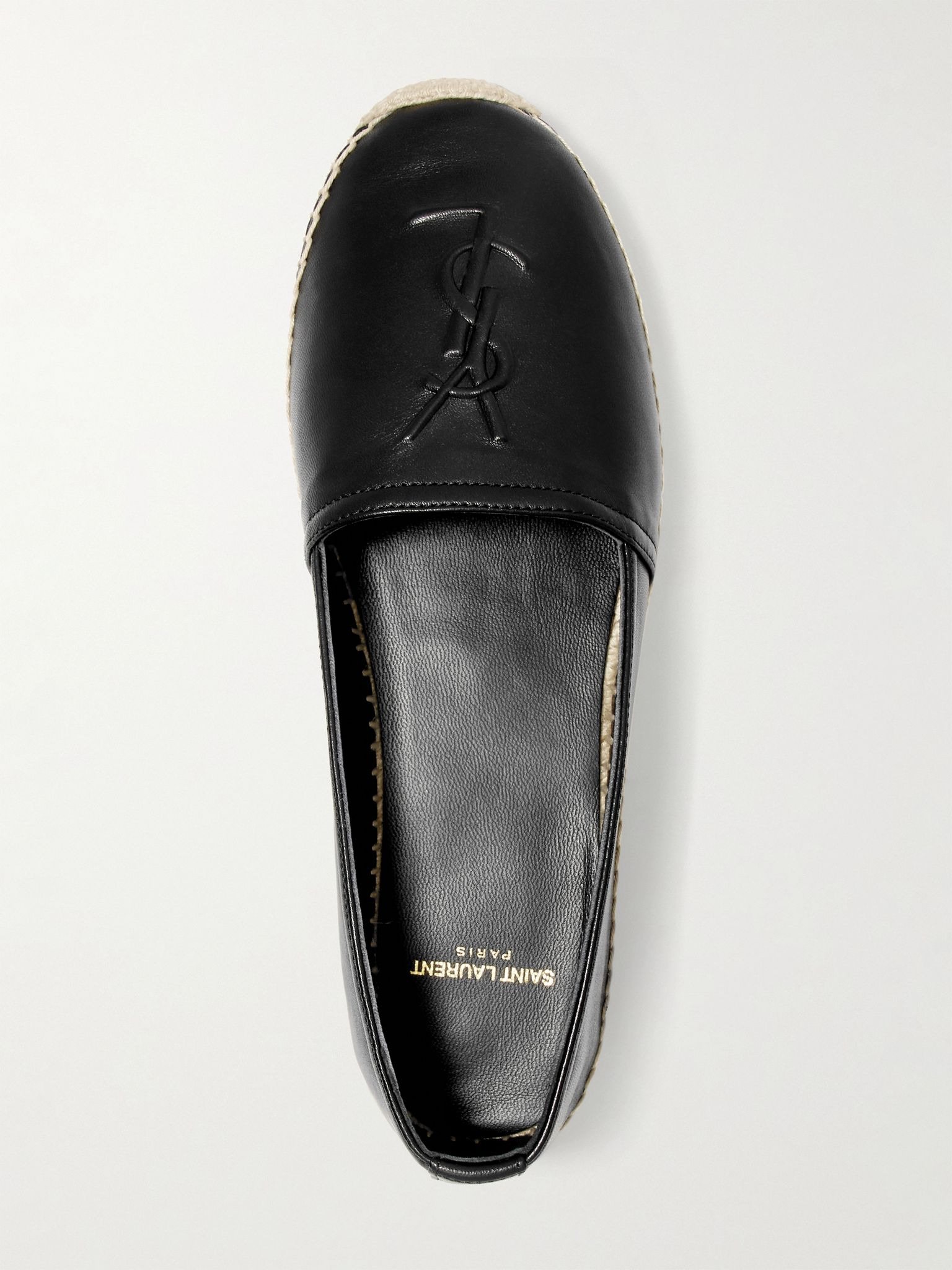 Cassandre logo-embossed leather espadrilles Black - 5