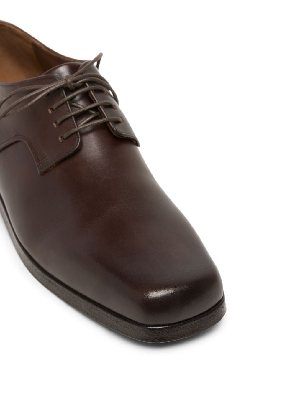 square-toe leather oxford shoes - 4