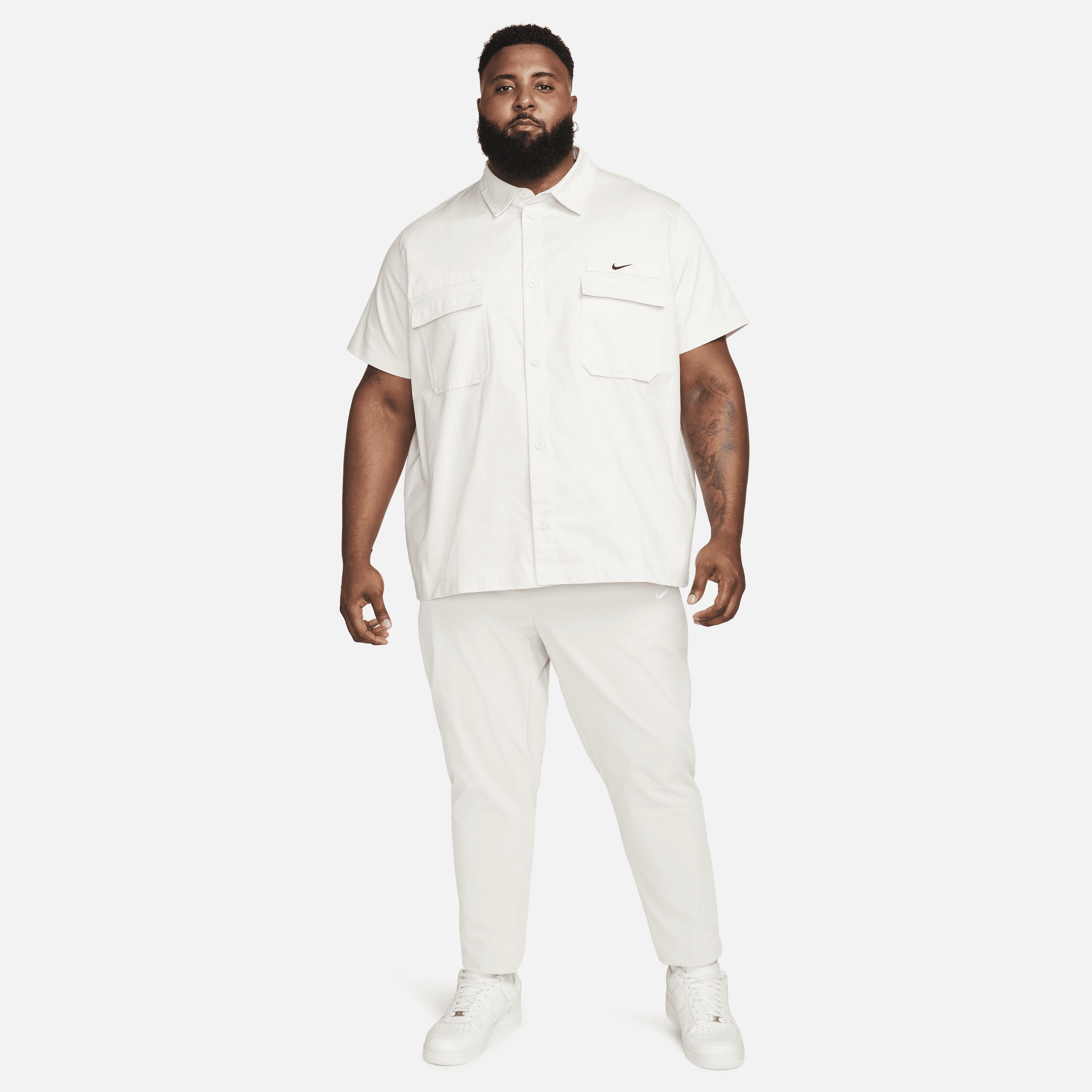 Nike Men's Life Woven Military Short-Sleeve Button-Down Shirt - 10