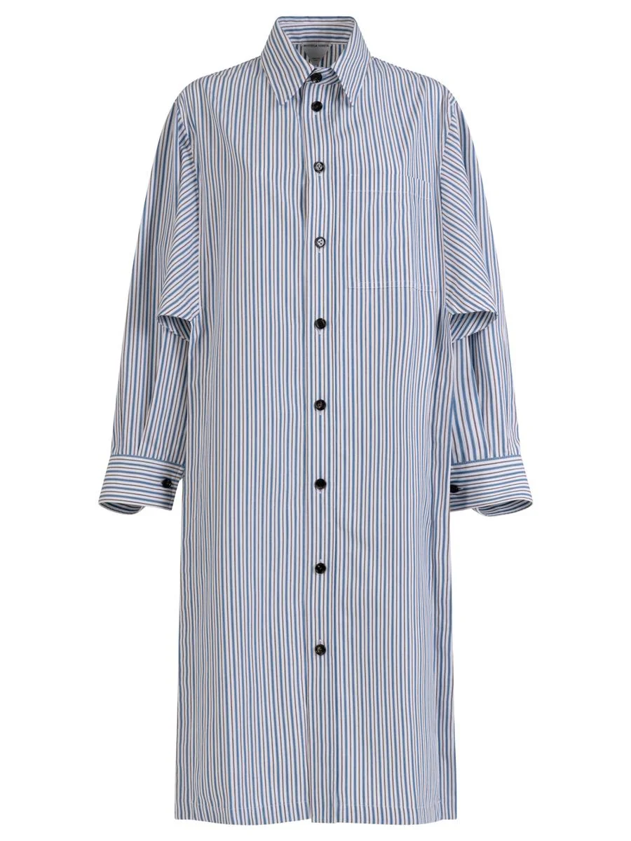 Bottega Veneta Light Cotton Striped Dress Clothing - 1