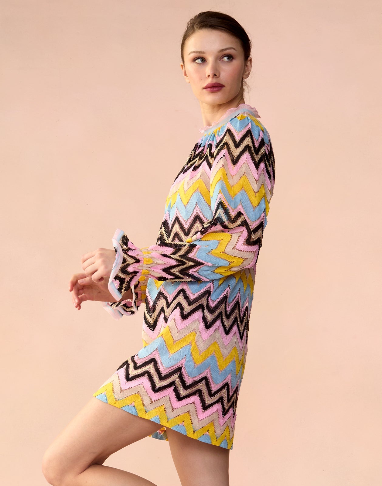 Zigzag Knit Shift Dress - 5