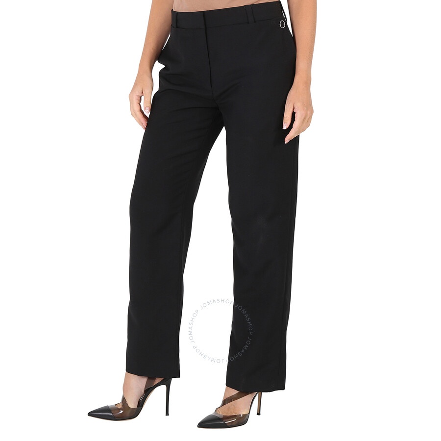Burberry Black Pocket Detail Wool Mohair Tailored Trousers - 4