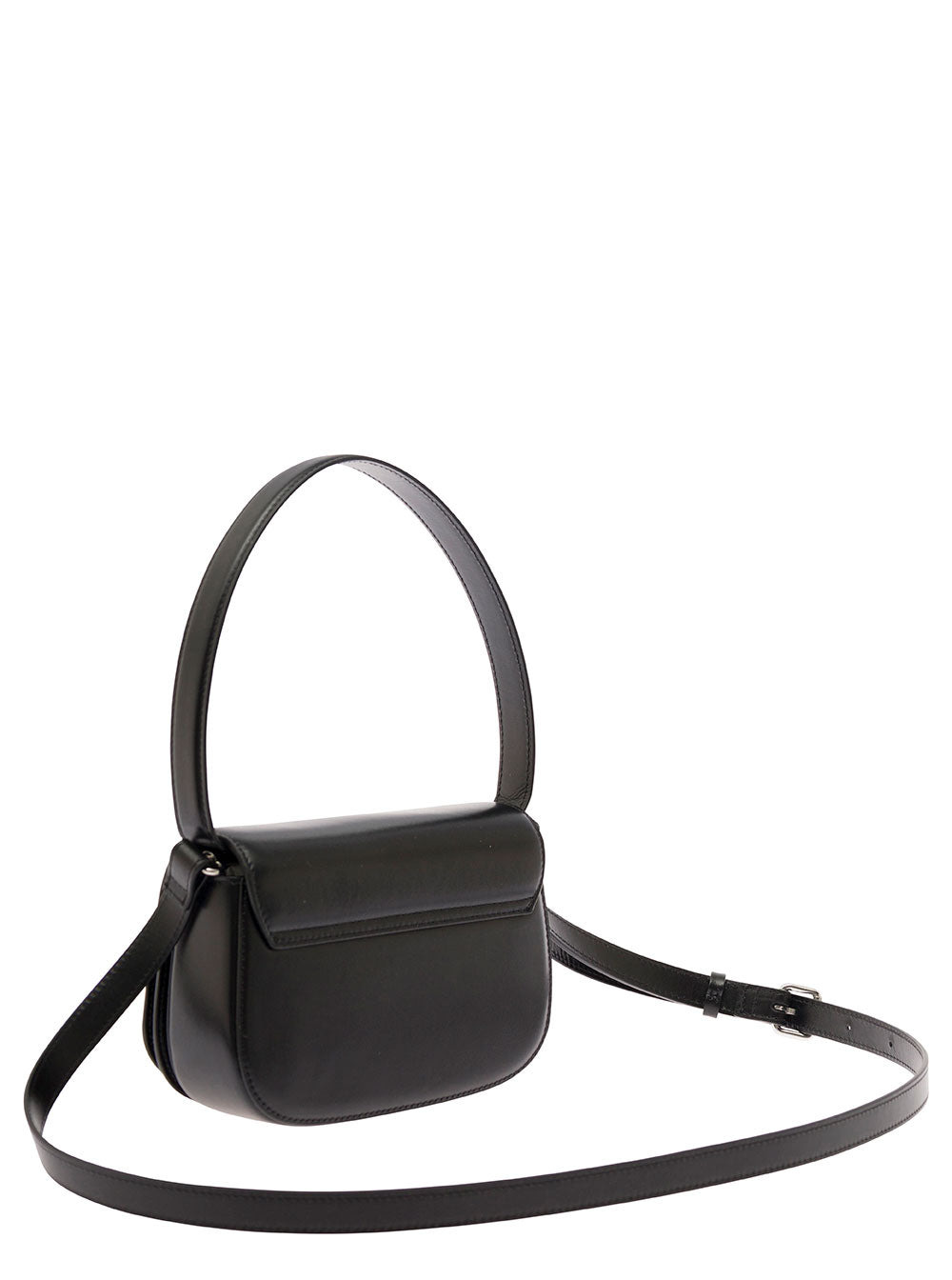 Diesel Women '1Dr' Black Shoulder Bag With Oval D Patch In Leather Woman - 3