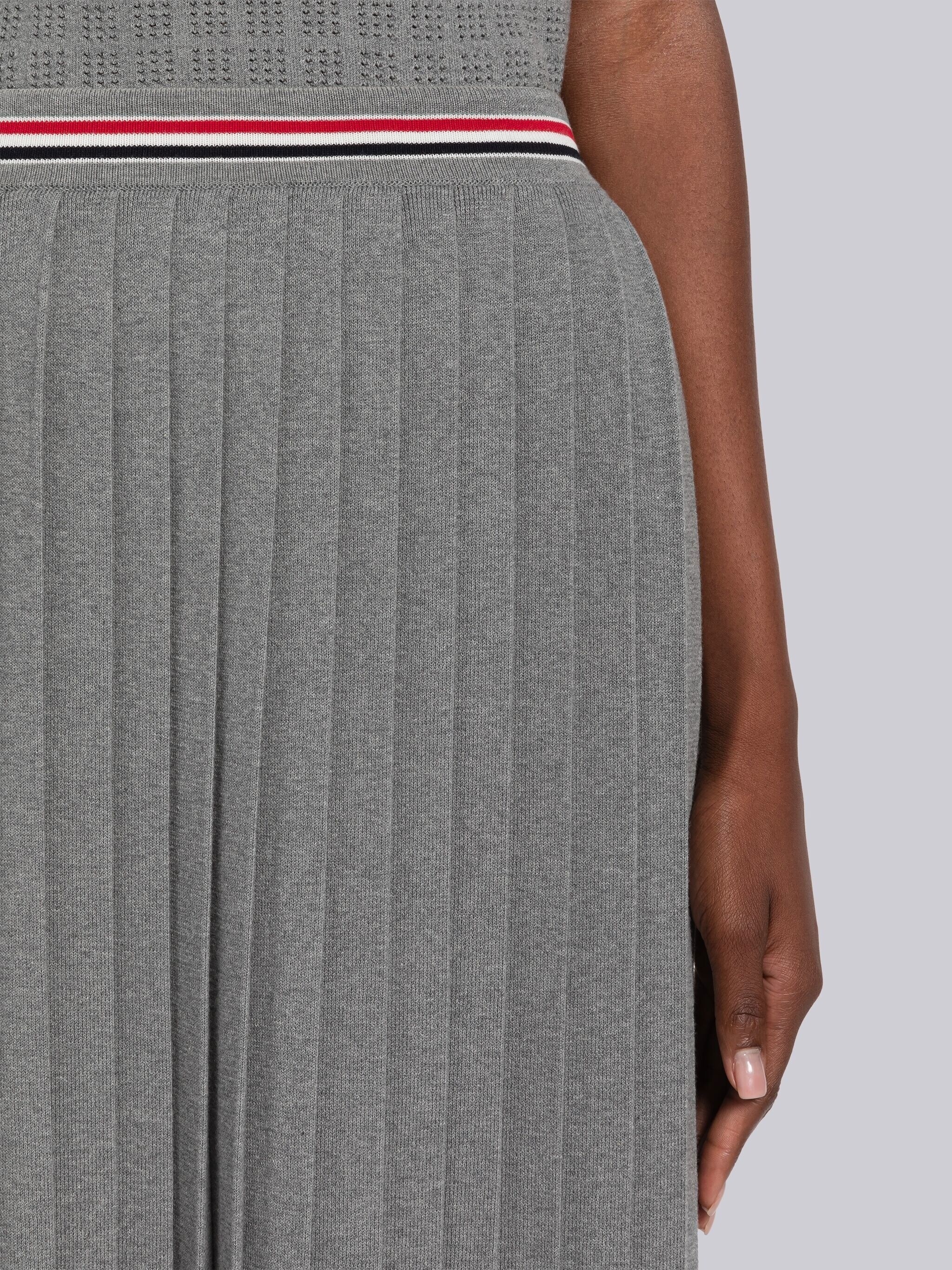 Cotton Stripe Pleated Skirt - 5